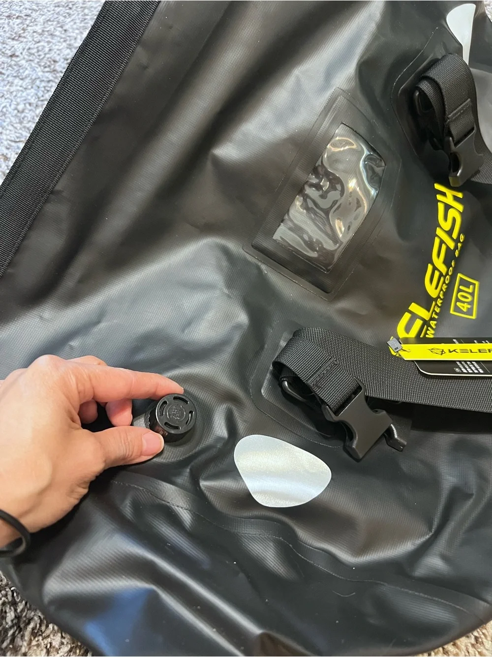 40L Waterproof Black Duffel Bag - Heavy-Duty Travel Gear